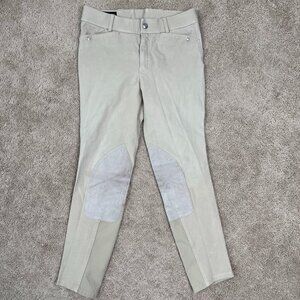 Ariat Breeches Girls Size 14 Khaki Horse Equestrian Riding Pants Padded Leg Prep